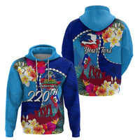 Personalised Haiti 220th Anniversary Independence Day Zip Hoodie Ayiti Flower with Polynesian Pattern LT03 - Polynesian Pride