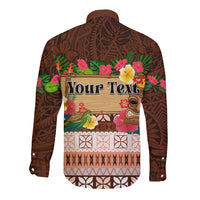Pasifika Festival Auckland Long Sleeve Button Shirt Polynesian Tribal with Pacific Pattern Brown Color LT03 - Polynesian Pride