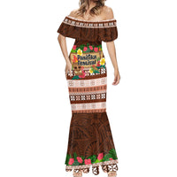 Pasifika Festival Auckland Mermaid Dress Polynesian Tribal with Pacific Pattern Brown Color LT03 - Polynesian Pride