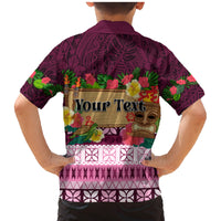 Pasifika Festival Auckland Family Matching Mermaid Dress and Hawaiian Shirt Polynesian Tribal with Pacific Pattern Pink Color LT03 - Polynesian Pride