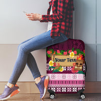 Pasifika Festival Auckland Luggage Cover Polynesian Tribal with Pacific Pattern Pink Color LT03 - Polynesian Pride