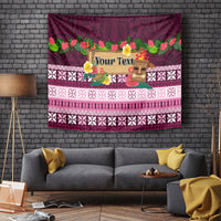 Pasifika Festival Auckland Tapestry Polynesian Tribal with Pacific Pattern Pink Color