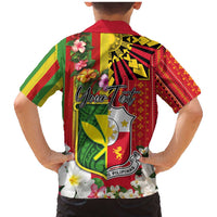 Personalised Hawaii and Philippines Together Family Matching Mermaid Dress and Hawaiian Shirt The Emblems with Cultural Symbols Green-Yellow-Red Tricolor