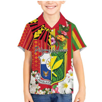 Personalised Hawaii and Philippines Together Family Matching Mermaid Dress and Hawaiian Shirt The Emblems with Cultural Symbols Green-Yellow-Red Tricolor