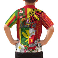 Personalised Hawaii and Philippines Together Family Matching Tank Maxi Dress and Hawaiian Shirt The Emblems with Cultural Symbols Green-Yellow-Red Tricolor LT03 - Polynesian Pride