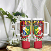 Personalised Hawaii and Philippines Together Tumbler With Handle The Emblems with Cultural Symbols Tricolor