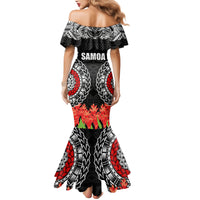 Samoa Siapo Ula Fala Mermaid Dress With Ginger Plant Black Color LT03 - Polynesian Pride
