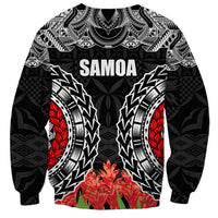 Samoa Siapo Ula Fala Sweatshirt With Ginger Plant Black Color LT03 - Polynesian Pride