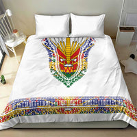 Haiti Flag Traditional Dashiki Bedding Set White Color - Polynesian Pride