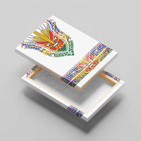 Haiti Flag Traditional Dashiki Canvas Wall Art White Color - Polynesian Pride