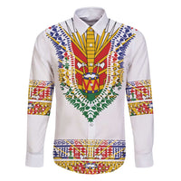 Haiti Flag Traditional Dashiki Family Matching Summer Maxi Dress and Hawaiian Shirt White Color LT03 Dad's Shirt - Long Sleeve White - Polynesian Pride
