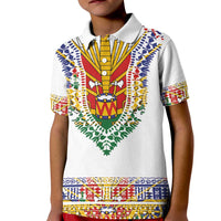 Haiti Flag Traditional Dashiki Kid Polo Shirt White Color - Polynesian Pride