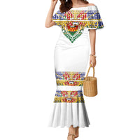 Haiti Flag Traditional Dashiki Mermaid Dress White Color LT03 Women White - Polynesian Pride