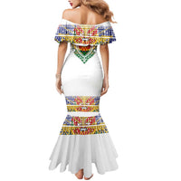 Haiti Flag Traditional Dashiki Mermaid Dress White Color LT03 - Polynesian Pride
