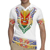 Haiti Flag Traditional Dashiki Rugby Jersey White Color - Polynesian Pride