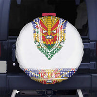 Haiti Flag Traditional Dashiki Spare Tire Cover White Color - Polynesian Pride