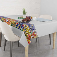 Haiti Flag Traditional Dashiki Tablecloth White Color - Polynesian Pride