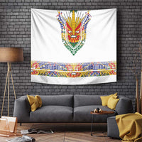 Haiti Flag Traditional Dashiki Tapestry White Color - Polynesian Pride