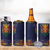 Haiti Flag Traditional Dashiki 4 in 1 Can Cooler Tumbler Black Color - Polynesian Pride