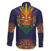 Haiti Flag Traditional Dashiki Family Matching Long Sleeve Bodycon Dress and Hawaiian Shirt Black Color LT03 - Polynesian Pride