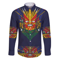 Haiti Flag Traditional Dashiki Family Matching Off Shoulder Maxi Dress and Hawaiian Shirt Black Color LT03 Dad's Shirt - Long Sleeve Black - Polynesian Pride