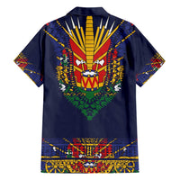 Haiti Flag Traditional Dashiki Hawaiian Shirt Black Color - Polynesian Pride