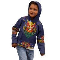 Haiti Flag Traditional Dashiki Kid Hoodie Black Color - Polynesian Pride