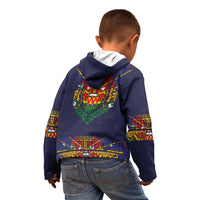 Haiti Flag Traditional Dashiki Kid Hoodie Black Color - Polynesian Pride