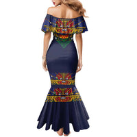 Haiti Flag Traditional Dashiki Mermaid Dress Black Color LT03 - Polynesian Pride