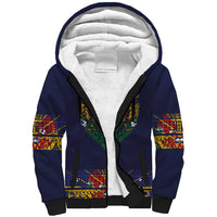 Haiti Flag Traditional Dashiki Sherpa Hoodie Black Color - Polynesian Pride