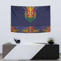 Haiti Flag Traditional Dashiki Tapestry Black Color - Polynesian Pride