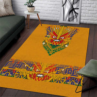 Haiti Flag Traditional Dashiki Area Rug Yellow Color - Polynesian Pride