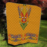 Haiti Flag Traditional Dashiki Quilt Yellow Color - Polynesian Pride