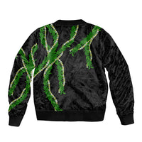 Hawaii Maile Lei Bomber Jacket Aloha Black Color