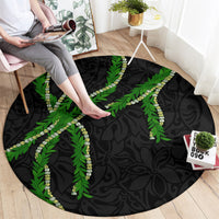 Hawaii Maile Lei Round Carpet Aloha Black Color LT03 - Polynesian Pride