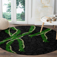 Hawaii Maile Lei Round Carpet Aloha Black Color LT03 - Polynesian Pride