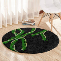 Hawaii Maile Lei Round Carpet Aloha Black Color LT03 - Polynesian Pride