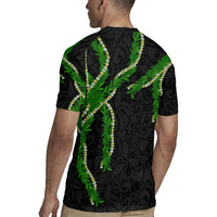 Hawaii Maile Lei Rugby Jersey Aloha Black Color