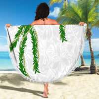 Hawaii Maile Lei Beach Blanket Aloha White Color