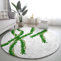 Hawaii Maile Lei Round Carpet Aloha White Color LT03 - Polynesian Pride