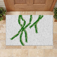 Hawaii Maile Lei Rubber Doormat Aloha White Color