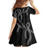 Hawaii Maile Lei Family Matching Off Shoulder Short Dress and Hawaiian Shirt Aloha Grayscale Color LT03 - Polynesian Pride