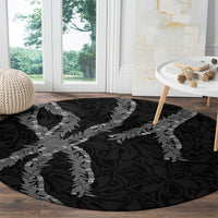 Hawaii Maile Lei Round Carpet Aloha Grayscale Color LT03 - Polynesian Pride