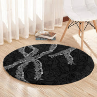 Hawaii Maile Lei Round Carpet Aloha Grayscale Color LT03 - Polynesian Pride