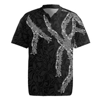 Hawaii Maile Lei Rugby Jersey Aloha Grayscale Color