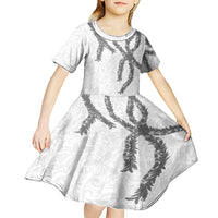 Hawaii Maile Lei Kid Short Sleeve Dress Aloha The Grey Color