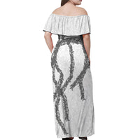 Hawaii Maile Lei Off Shoulder Maxi Dress Aloha The Grey Color