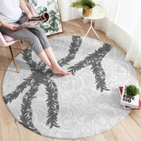 Hawaii Maile Lei Round Carpet Aloha The Grey Color