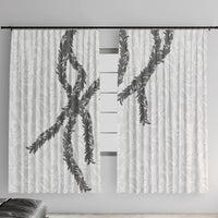 Hawaii Maile Lei Window Curtain Aloha The Grey Color LT03 With Hooks Grey - Polynesian Pride