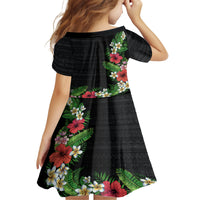 Hawaii Tropical Flowers and Leaves Family Matching Off The Shoulder Long Sleeve Dress and Hawaiian Shirt Tapa Pattern Colorful Mode LT03 - Polynesian Pride